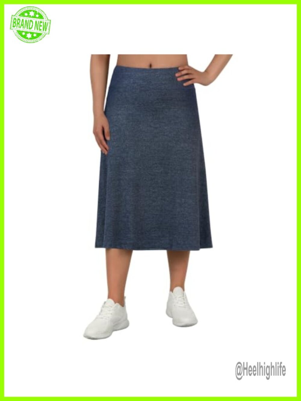Women's 28" Midi Skort Knee Length Athletic Skirt with Pockets UPF50+ Polyester